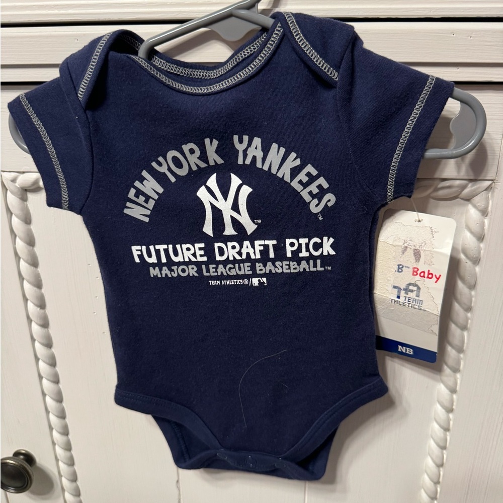 Team Athletics New York Yankees onesie